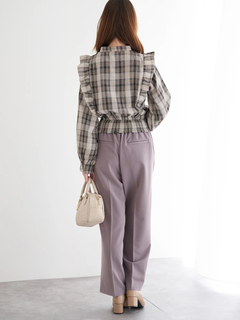 LUDIC PARK(ルディックパーク) |ピンタックフリルブラウス(無地・チェック柄)