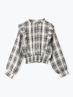 LUDIC PARK(ルディックパーク) |ピンタックフリルブラウス(無地・チェック柄)