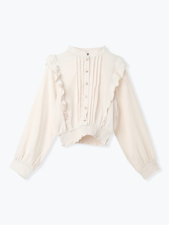 LUDIC PARK(ルディックパーク) |ピンタックフリルブラウス(無地・チェック柄)