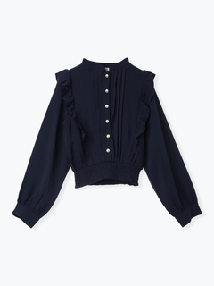 LUDIC PARK(ルディックパーク) |ピンタックフリルブラウス(無地・チェック柄)