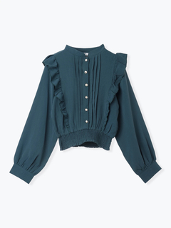 LUDIC PARK(ルディックパーク) |ピンタックフリルブラウス(無地・チェック柄)