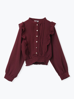 LUDIC PARK(ルディックパーク) |ピンタックフリルブラウス(無地・チェック柄)