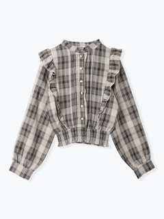 LUDIC PARK(ルディックパーク) |ピンタックフリルブラウス(無地・チェック柄)