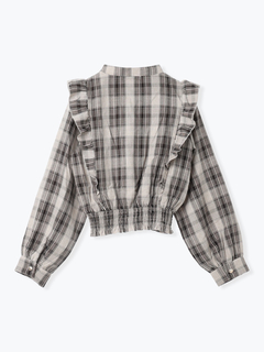 LUDIC PARK(ルディックパーク) |ピンタックフリルブラウス(無地・チェック柄)