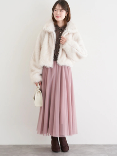 LUDIC PARK(ルディックパーク) |チェック柄裾シャーリングブラウス