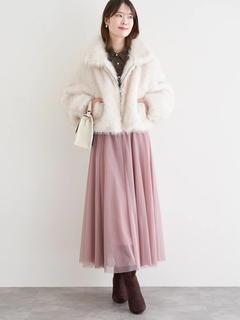 LUDIC PARK(ルディックパーク) |チェック柄裾シャーリングブラウス