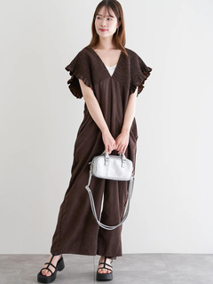 LUDIC PARK(ルディックパーク) |ピーチ起毛シャーリングサロペット