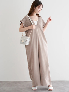 LUDIC PARK(ルディックパーク) |ピーチ起毛シャーリングサロペット