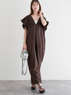 LUDIC PARK(ルディックパーク) |ピーチ起毛シャーリングサロペット