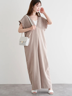 LUDIC PARK(ルディックパーク) |ピーチ起毛シャーリングサロペット