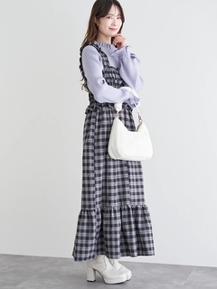 LUDIC PARK(ルディックパーク) |シャーリングワンピース（無地・チェック柄）