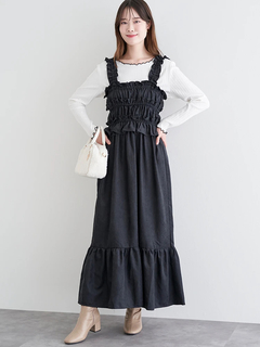 LUDIC PARK(ルディックパーク) |シャーリングワンピース（無地・チェック柄）