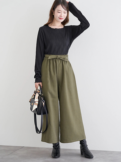 LUDIC PARK(ルディックパーク) |リボンベルトワイドパンツ