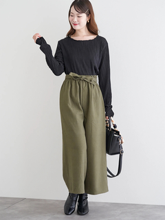 LUDIC PARK(ルディックパーク) |リボンベルトワイドパンツ