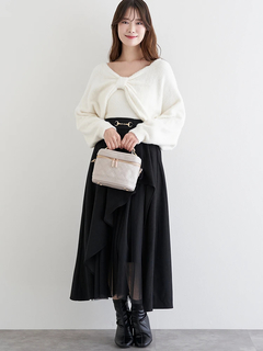 LUDIC PARK(ルディックパーク) |[SET]リボンフェザーニットトップス×キャミソール