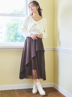 LUDIC PARK(ルディックパーク) |[SET]リボンフェザーニットトップス×キャミソール