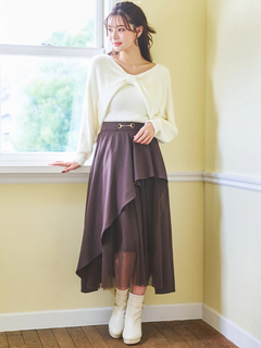 LUDIC PARK(ルディックパーク) |[SET]リボンフェザーニットトップス×キャミソール