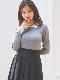 LUDIC PARK(ルディックパーク) |襟袖シャギーニットプルオーバー