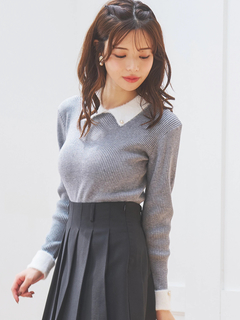 LUDIC PARK(ルディックパーク) |襟袖シャギーニットプルオーバー