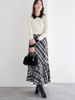 LUDIC PARK(ルディックパーク) |襟袖シャギーニットプルオーバー