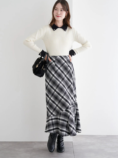 LUDIC PARK(ルディックパーク) |襟袖シャギーニットプルオーバー