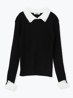 LUDIC PARK(ルディックパーク) |襟袖シャギーニットプルオーバー