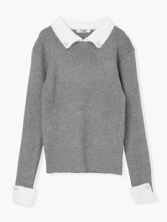 LUDIC PARK(ルディックパーク) |襟袖シャギーニットプルオーバー