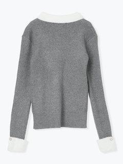 LUDIC PARK(ルディックパーク) |襟袖シャギーニットプルオーバー