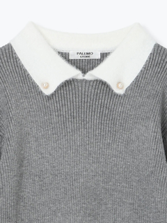 LUDIC PARK(ルディックパーク) |襟袖シャギーニットプルオーバー