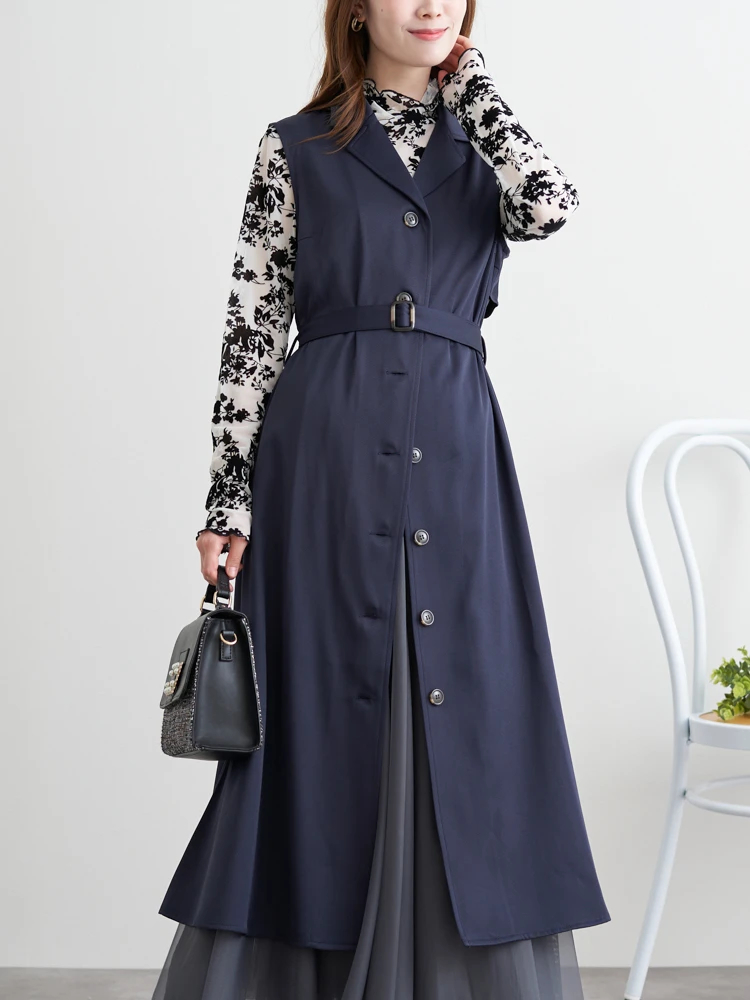 LUDIC PARK(ルディックパーク) |ノースリーブトレンチジレワンピース