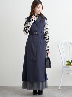 LUDIC PARK(ルディックパーク) |ノースリーブトレンチジレワンピース