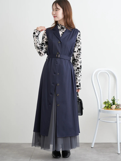 LUDIC PARK(ルディックパーク) |ノースリーブトレンチジレワンピース