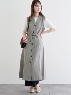 LUDIC PARK(ルディックパーク) |ノースリーブトレンチジレワンピース