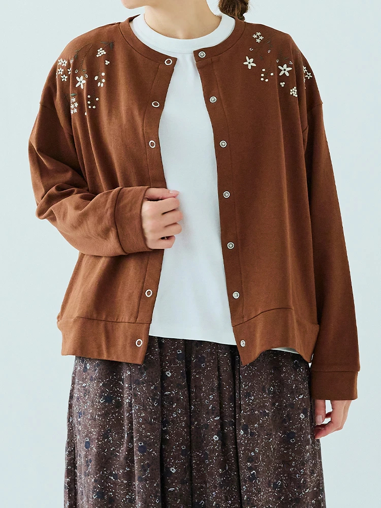 花刺繍裏毛カーディガン / Hare no hi（ハレノヒ）のカーディガン