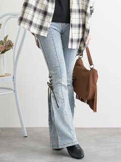 LUDIC PARK(ルディックパーク) |サイドレースアップフレアデニムパンツ