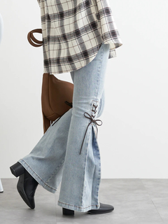 LUDIC PARK(ルディックパーク) |サイドレースアップフレアデニムパンツ