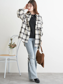 LUDIC PARK(ルディックパーク) |サイドレースアップフレアデニムパンツ