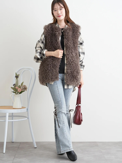 LUDIC PARK(ルディックパーク) |サイドレースアップフレアデニムパンツ