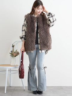 LUDIC PARK(ルディックパーク) |サイドレースアップフレアデニムパンツ