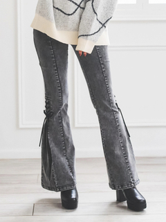 LUDIC PARK(ルディックパーク) |サイドレースアップフレアデニムパンツ