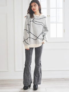 LUDIC PARK(ルディックパーク) |サイドレースアップフレアデニムパンツ