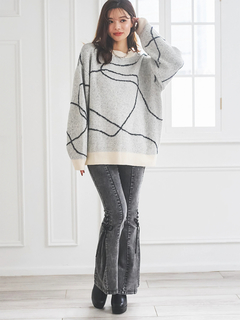 LUDIC PARK(ルディックパーク) |サイドレースアップフレアデニムパンツ