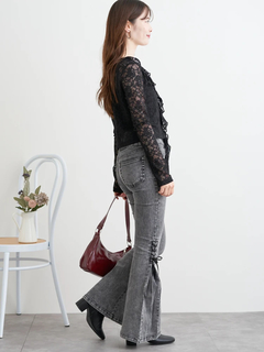 LUDIC PARK(ルディックパーク) |サイドレースアップフレアデニムパンツ