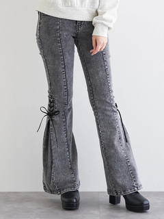 LUDIC PARK(ルディックパーク) |サイドレースアップフレアデニムパンツ