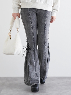 LUDIC PARK(ルディックパーク) |サイドレースアップフレアデニムパンツ