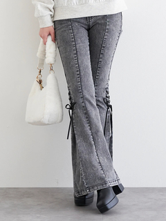 LUDIC PARK(ルディックパーク) |サイドレースアップフレアデニムパンツ