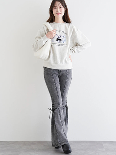 LUDIC PARK(ルディックパーク) |サイドレースアップフレアデニムパンツ