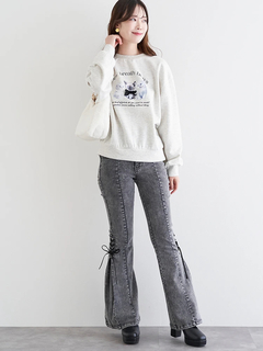 LUDIC PARK(ルディックパーク) |サイドレースアップフレアデニムパンツ