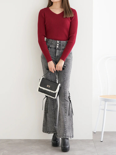 LUDIC PARK(ルディックパーク) |サイドレースアップフレアデニムパンツ