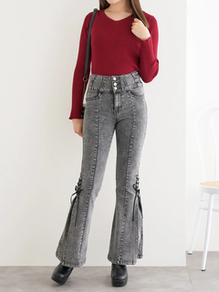 LUDIC PARK(ルディックパーク) |サイドレースアップフレアデニムパンツ